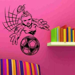 Girl Soccer Goalie Vinyl Decal Sticker Wall Art..