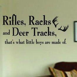 Rifles Racks And Deer Tracks Decal Sticker Wall..