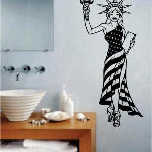 Statue Of Liberty Pin Up Girl Wall Decal Sticker..