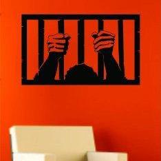 Man in Jail Decal Sticker Wall Art ..