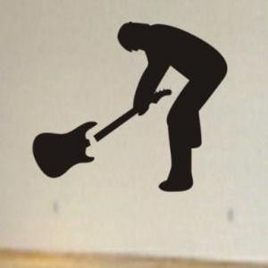 Rocker Breaks Guitar Wall Mural Decal Sticker..