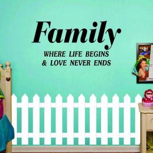 Wall Decal Quotes - Family Where Li..