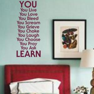 Wall Decal Quotes - You Learnwall Decal Sticker..