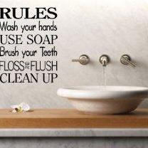 Wall Decal Quotes - Bathroom Rules Decal Sticker..