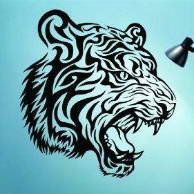 Tribal Tiger Face Decal Sticker Wal..