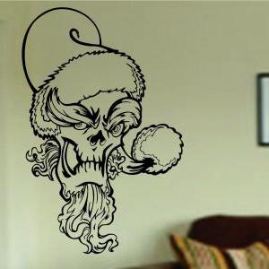 Grinch Skull Wall Vinyl Decal Sticker Art Graphic..