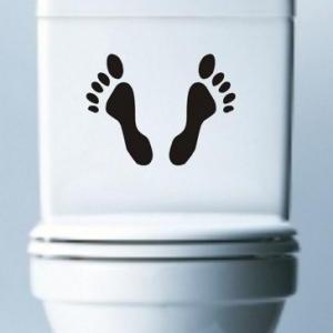 Footprints Decal Sticker Wall Toilet Laptop Funny..