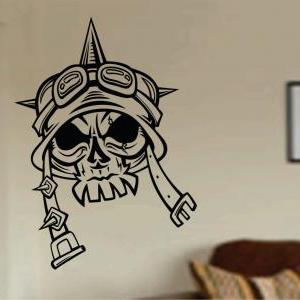 Pilot Skull Wall Vinyl Decal Sticker Art Graphic..