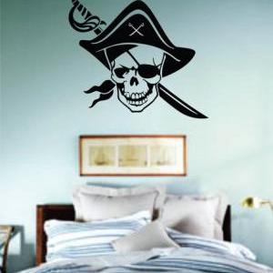 One Eyed Pirate Wall Mural Decal Sticker Vinyl