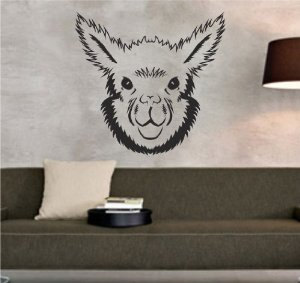 Alpaca Face Sticker Wall Decal Animal Art Graphic