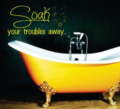 Wall Decal Quotes - Soak Your Troubles Away Decal Sticker Wall Art Graphic Room Bathroom