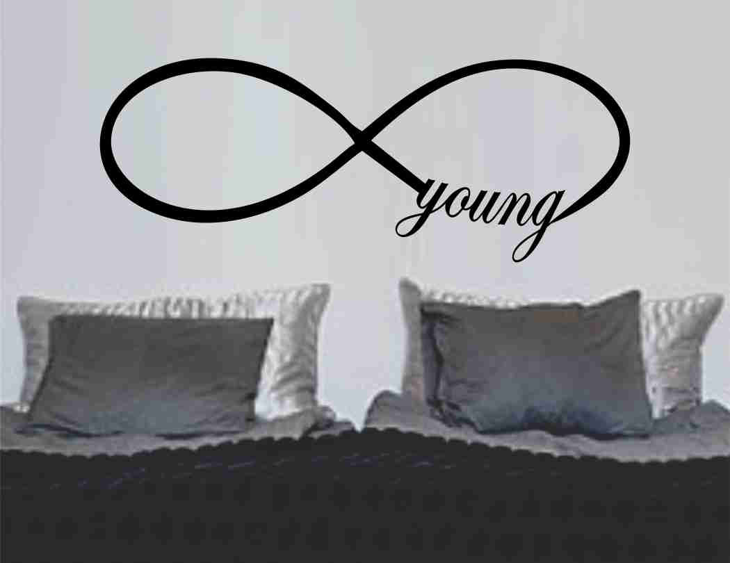 Forever Young Infinity Symbol Wall Decal Sticker Family Art Graphic Home Decor Mural Decal Sticker Famous Quotes