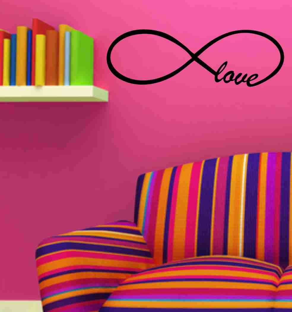 Love Forever Infinity Wall Decal Sticker Family Art Graphic Home Decor Mural Decal Sticker Famous Quotes