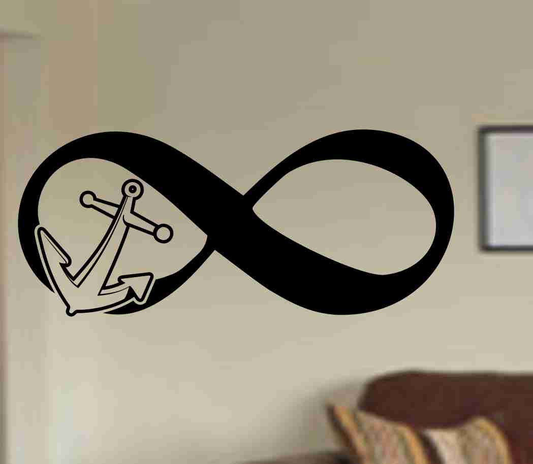 Anchored Forever Infinity Anchor Wall Decal Sticker Family Art Graphic Home Decor Mural Decal Sticker Famous Quotes