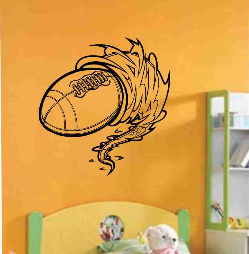 Football Cyclone Vinyl Decal Sticker Wall Art Graphic Kids Room Sports Nursery