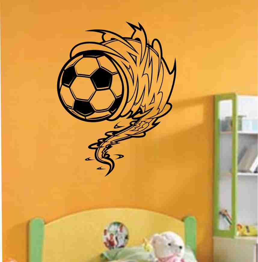 Soccer Ball Cyclone Vinyl Decal Sticker Wall Art Graphic Kids Room Sports Nursery