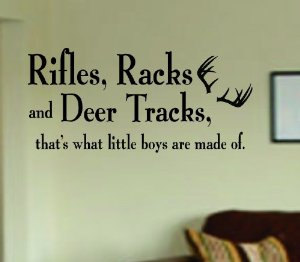 Rifles Racks And Deer Tracks Decal Sticker Wall Boy Girl Teen Child
