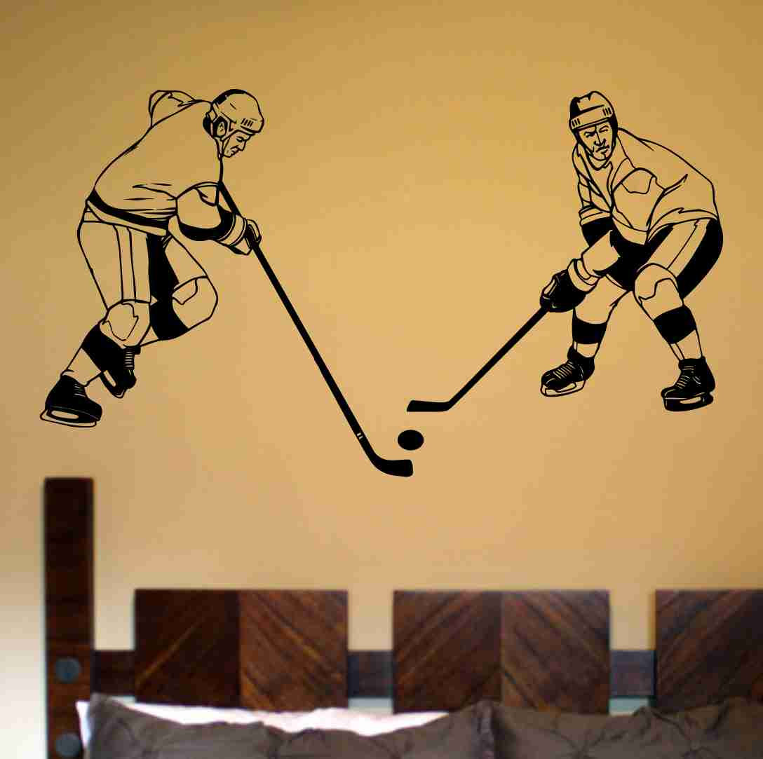 Hockey Version 120 Ice Hockey Players Wall Vinyl Wall Decal Sticker Art Sports Kid Children Nursery Boy Teen