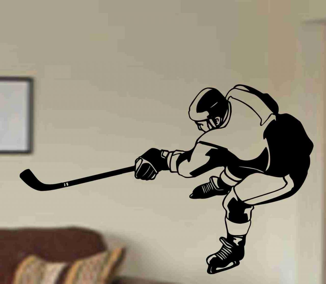 Hockey Version 118 Ice Hockey Player Wall Vinyl Wall Decal Sticker Art Sports Kid Children Nursery Boy Teen