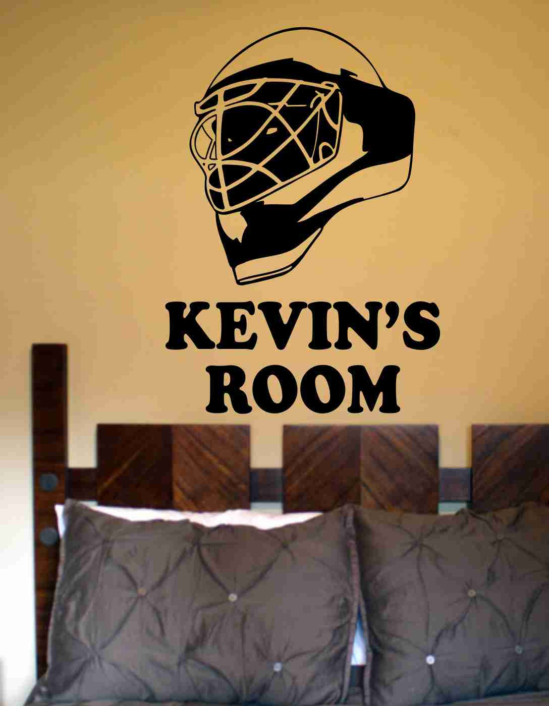 Hockey Version 115 Custom With Name Ice Hockey Goalie Helmet Wall Vinyl