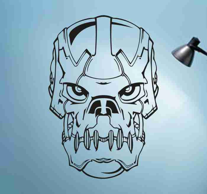 Skull Version 113 Bones Robot Wall Vinyl Decal Sticker Art Graphic Sticker Skulls