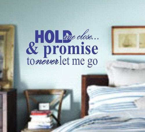 Wall Decal Quotes - Hold Me Close And Never Let Me Go Quote Decal Sticker Wall