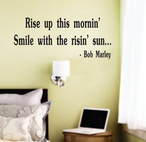 Wall Decal Quotes - Rise Up This Mornin - Bob Marley Decal Sticker Wall