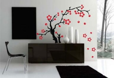 Huge Cherry Tree Decal Wall Decal Sticker Sakura Flowers