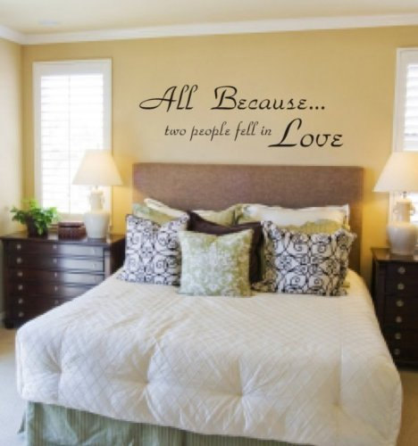 Wall Decal Quotes - All Because Two People Fell in Love Quote Decal Sticker Wall