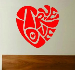 True Love Heart Wall Decal Sticker Vinyl Beautiful Quote Words