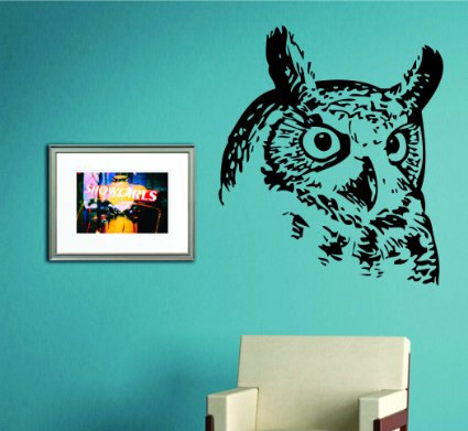 Owl Head Sticker Wall Decal Animal Bird Art Graphic
