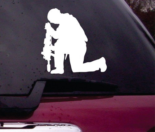 Soldier kneeling Decal Sticker Vinyl Decal Sticker Art Graphic Stickers Laptop Car Window