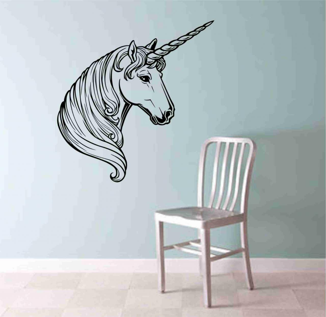 Unicorn Head Wall Vinyl Decal Sticker Art Graphic Sticker