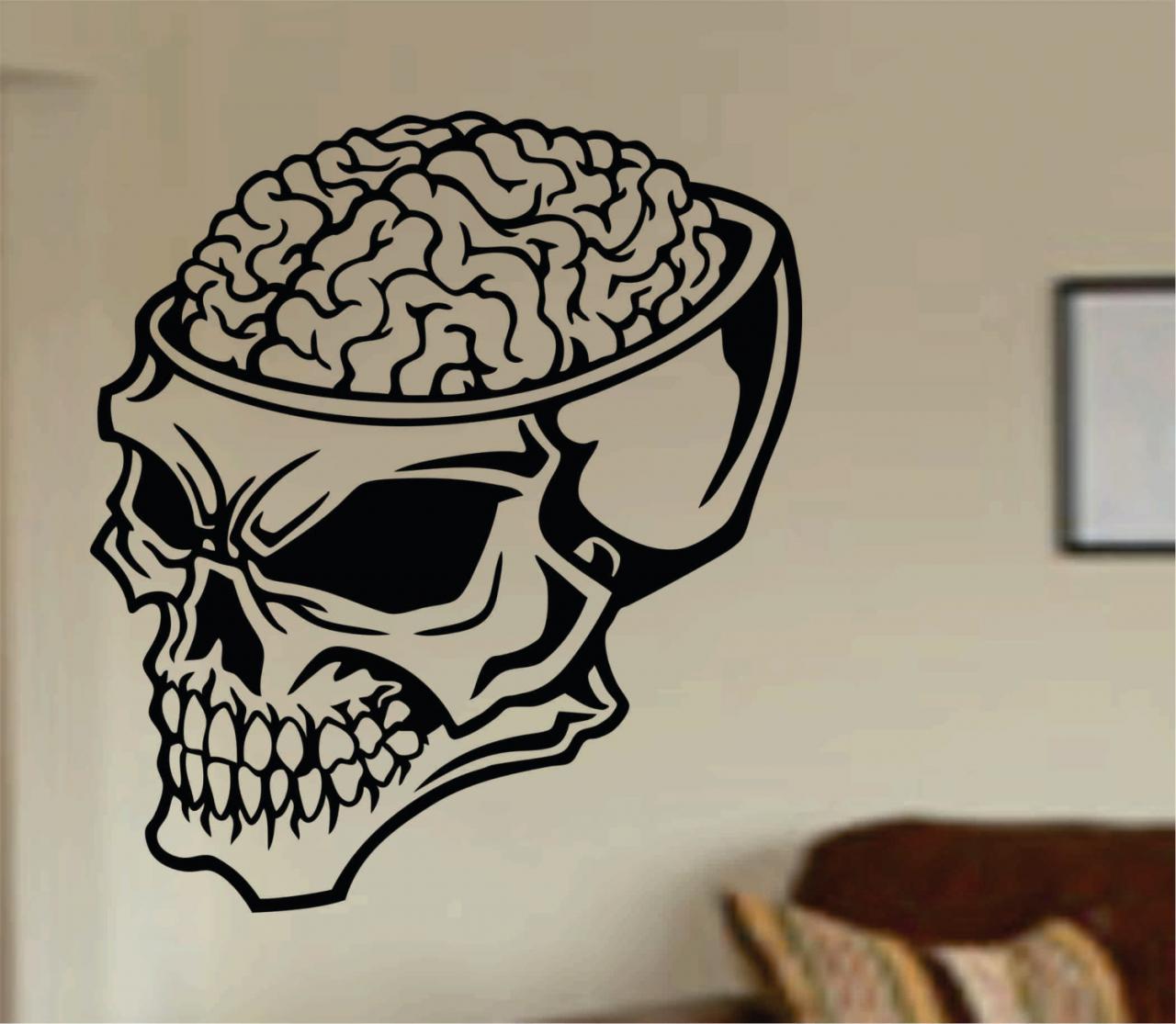 Zombie Brain Skull Wall Vinyl Decal Sticker Art Graphic Sticker Walking Dead Zombies