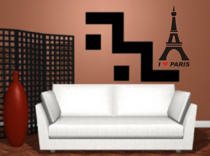 I Love Paris Effel Tower Decal Sticker France Vacation Wall Mural
