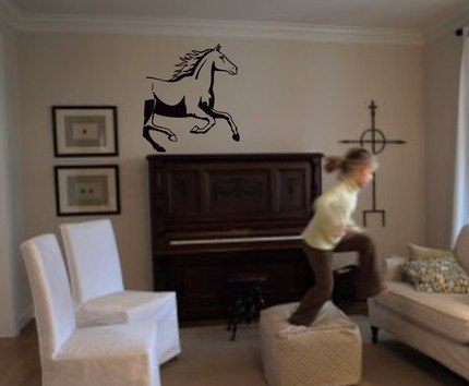 Horse Running Wall Decal Sticker Country Cowboy Equestrian horses kid