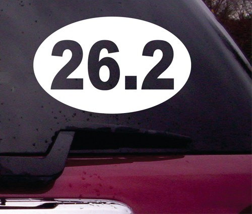 26.2 Marathon Running Euro Oval Decal Sticker Vinyl Decal Sticker Art Graphic Stickers Laptop Car Window