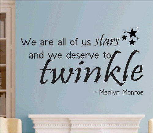 Wall Decal Quotes - We Are All Of Us Stars Quote Marilyn Monroe Wall Decal Sticker Teen Love Girl Room Decor Words Tattoo