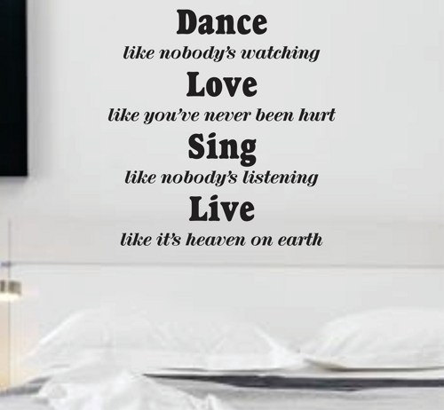 Wall Decal Quotes - Dance Like Nobody's Watching Quote Wall Decal Sticker Teen Love Girl Room Decor