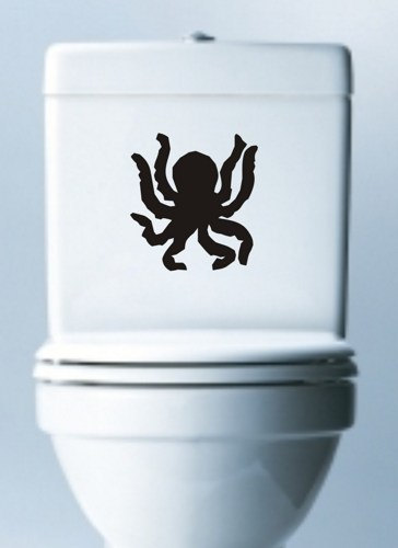 Octopus Toilet Decal Sticker Wall Graphic Ocean Animal Ocho Funny Bathroom