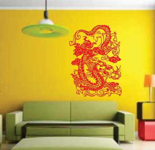 Tribal Dragon Wall Decal Sticker Mural Art Graphic Dragon Kid Boy Room Asian Verion 110