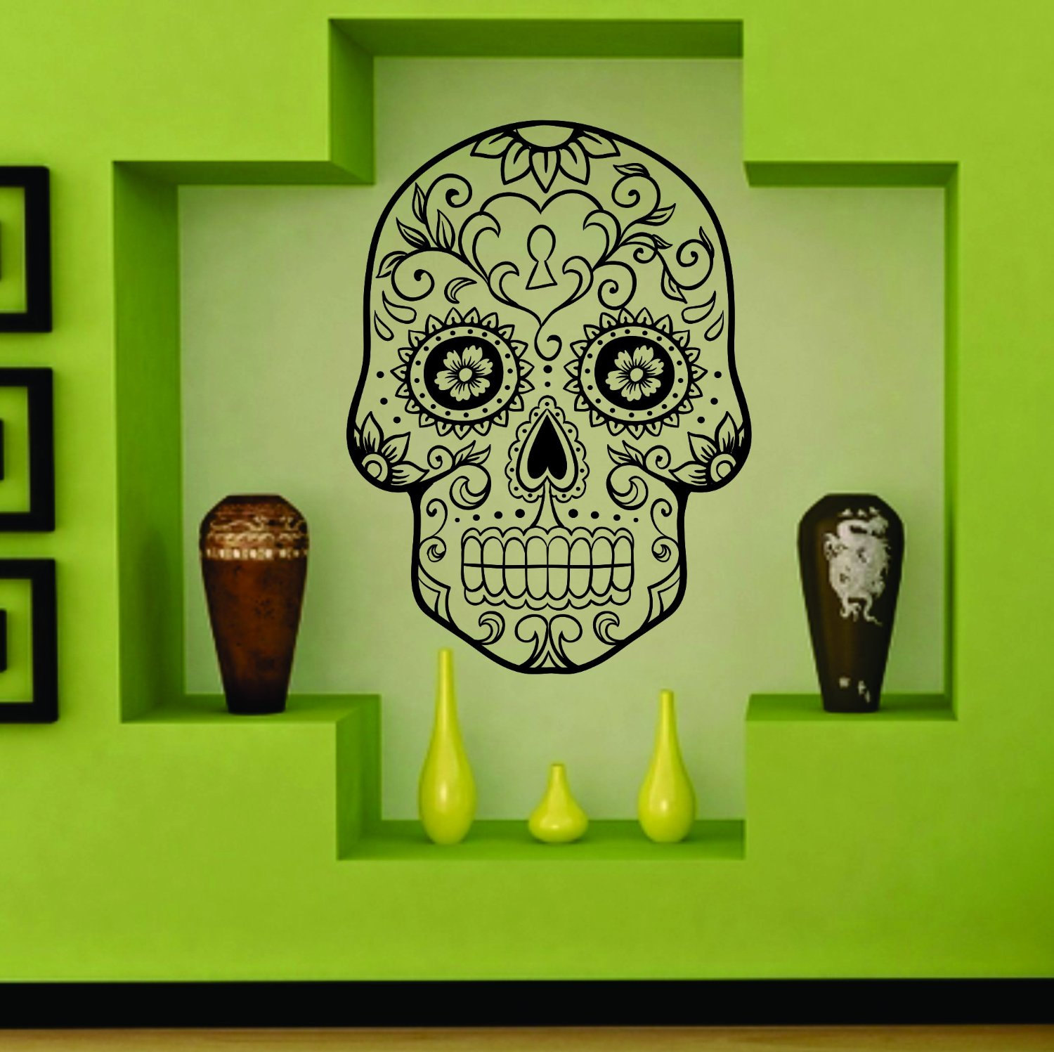 Extra Large Version 8 Sugarskull Wall Vinyl Decal Sugar Skull on Luulla