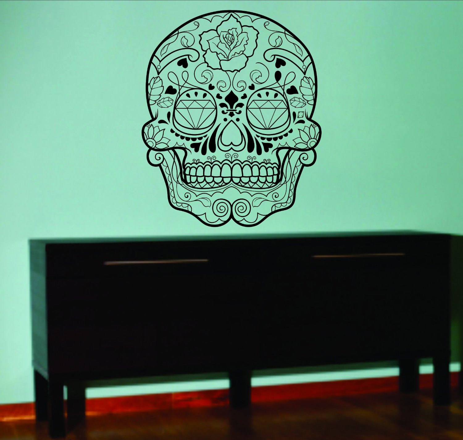 Sugarskull Version 4 Wall Vinyl Decal Sticker Sugar Skull on Luulla